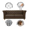 Sofá Para Barbearia 4 Lugares 2,60M Chesterfield Sued Marrom Shop JM - 2