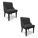 Ver imagem 1 de Kit 02 Cadeiras De Jantar Corino Base Madeira Preto Preto