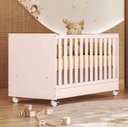 Ver imagem 2 de Quarto de Bebê Doce Sonho com Cômoda 777 e Berço Simples  Qmovi Rosa Acetinado