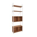 Ver imagem 4 de Estante de Livros Industrial em Aço 4 Portas 2 Prateleiras 202x72cm Canela/Branco Brilho
