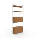Ver imagem 2 de Estante de Livros Industrial em Aço 4 Portas 2 Prateleiras 202x72cm Canela/Branco Brilho