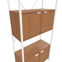 Ver imagem 7 de Estante de Livros Industrial em Aço 4 Portas 2 Prateleiras 202x72cm Canela/Branco Brilho