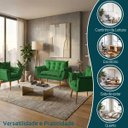 Ver imagem 4 de Kit Namoradeira Decorativa e 2 Poltronas Confortável para Sala Recepção Manicure Alice Suede