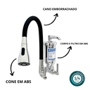 Ver imagem 7 de Torneira Cozinha Filtro Parede Gourmet Preta Flexivel 1/4vol:cromado