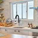 Ver mais imagens de Torneira Cozinha Filtro Parede Gourmet Preta Flexivel 1/4vol:cromado