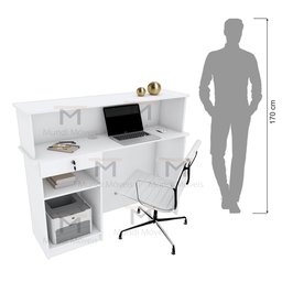 BALCÃO CAIXA COM PRATELEIRAS M360.B (COMÉRCIO) MUNDI MOVEIS - 6