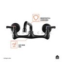 Ver imagem 3 de Torneira para Cozinha Gourmet Misturador de Parede Duplo Comando Aço Inox 304 Paru Pingoo.casa -