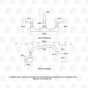 Ver imagem 6 de Torneira para Cozinha Gourmet Misturador de Parede Duplo Comando Aço Inox 304 Paru Pingoo.casa -