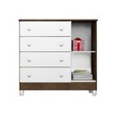 Ver imagem 4 de Quarto de Bebê Ariel 4 Portas com Berço Mirelle Branco Acetinado Amadeirado e Colchão - Carolina