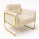 Ver imagem 5 de Poltrona Sala Industrial Alta Tubo Dourado Kit 2 Elisa Bouclê D03 - D’Rossi