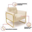 Ver imagem 3 de Poltrona Sala Industrial Alta Tubo Dourado Kit 2 Elisa Bouclê D03 - D’Rossi