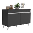 Ver imagem 1 de Balcão Cozinha Gabinete Pia 120cm 2 Portas Veneza Multimóveis V3738 Preto/branco