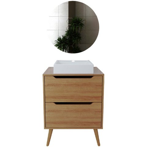 Conjunto para Banheiro Bn3600x39x40 Amendoa Metalizado Tecno Mobili