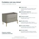 Ver imagem 6 de Mesa de Cabeceira Bend 2 Gavetas Incolar Grigio com Pé Dourado