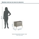 Ver imagem 3 de Mesa de Cabeceira Bend 2 Gavetas Incolar Grigio com Pé Dourado