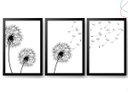 Ver imagem 1 de 3 Quadros Decoração Dente de Leão Flor Minimalista C Moldura:preta