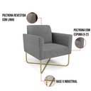 Ver imagem 6 de Poltrona Base X Industrial Dourado Marisa Linho D03 - D'Rossi