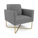 Ver imagem 1 de Poltrona Base X Industrial Dourado Marisa Linho D03 - D'Rossi
