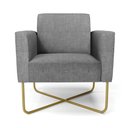 Ver imagem 3 de Poltrona Base X Industrial Dourado Marisa Linho D03 - D'Rossi