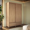 Ver imagem 1 de Guarda-Roupa 2 Portas de Correr Madeira Maciça Nest Marrom/Tauari