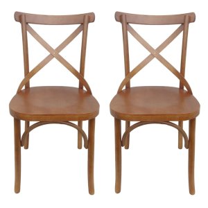 2 Cadeiras Sala de Jantar Boho em Madeira Maciça Imbuia