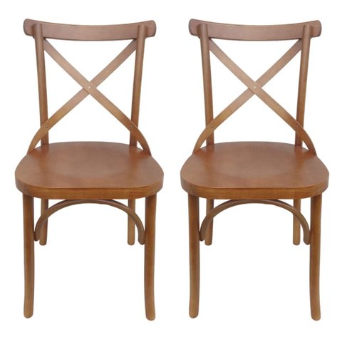 2 Cadeiras Sala de Jantar Boho em Madeira Maciça Imbuia
