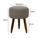 Ver imagem 4 de Puff Banqueta Decorativo Pés Madeira Cappuccino
