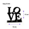 Porta Chaves Modelo Love Amor Madeira 100% MDF Com Pinos Pendurador Preto - 2