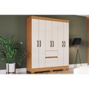 Ver imagem 1 de Guarda Roupa Casal BS04 6 Pts 2 Gavs Cinamomo/Off White Henn