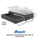 Ver imagem 5 de Base Box Cama Solteiro Sapateira Suede Cinza e Colchão Ecoline D33 Ecoflex 88x188