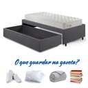 Ver imagem 2 de Base Box Cama Solteiro Sapateira Suede Cinza e Colchão Ecoline D33 Ecoflex 88x188