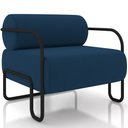 Ver imagem 1 de Poltrona Decorativa Pés Industrial Moscou K01 Veludo Azul Marinho - Lyam Decor