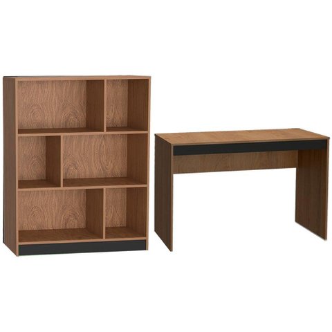 Mesa e Estante para Escritorio Gamer B28 Mell Preto Novam Mell Preto