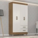 Ver imagem 5 de Guarda Roupa Solteiro Lite 4 Portas Nature Off White - Móveis Leão