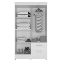 Guarda Roupa Solteiro Lite 4 Portas Nature Off White - Móveis Leão - 4
