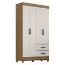 Ver imagem 1 de Guarda Roupa Solteiro Lite 4 Portas Nature Off White - Móveis Leão