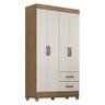 Guarda Roupa Solteiro Lite 4 Portas Nature Off White - Móveis Leão - 1