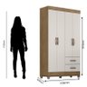 Guarda Roupa Solteiro Lite 4 Portas Nature Off White - Móveis Leão - 3