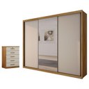 Ver imagem 1 de Guarda Roupa Casal Palazzo com Espelho e Gaveteiro Suiça Cumaru 25 Fendi - Novo Horizonte
