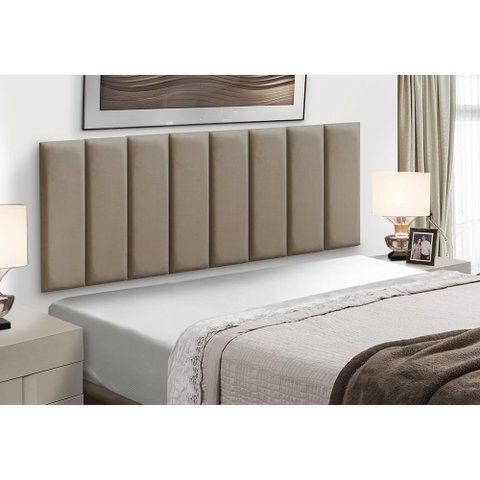 Kit 5 Cabeceiras Painel Modular Cama Box Solteiro Veludo Capuccino Madelina Decor