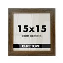 Ver imagem 1 de Kit 5 Molduras 15x15cm com Acetato e Fundo para Quadros Diplomas Certificados Fotos Cor:tabaco