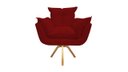Ver imagem 2 de Kit 2 Poltronas Decorativa Opala Base Giratória Suede Vermelho Mz Decor