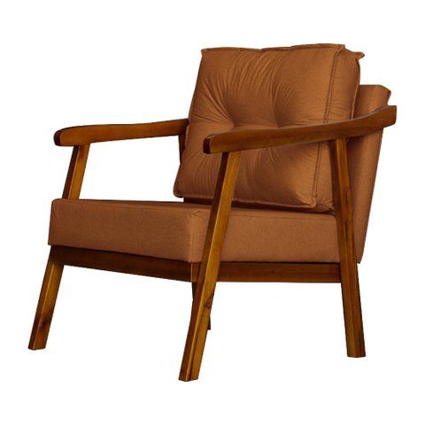 Poltrona Decorativa para Sala Vitoria Base Madeira Maciça Veludo:Cobre