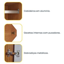 Conjunto Infantil com Guarda-Roupa e Cômoda Harmonia Espresso Móveis - 9