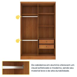 Conjunto Infantil com Guarda-Roupa e Cômoda Harmonia Espresso Móveis - 7