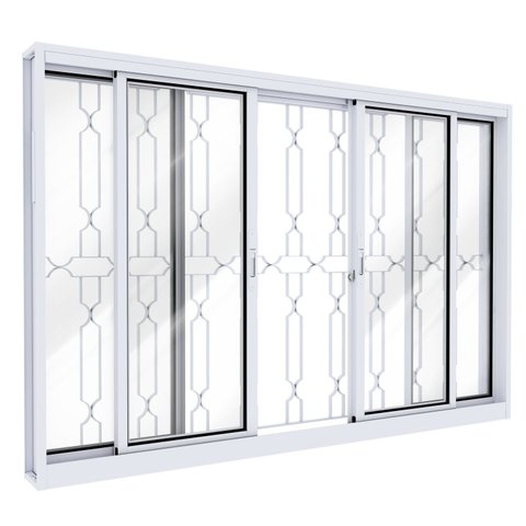 Janela de Aço com Grade Mosaico e Fecho Embutido Facilita Lucasa