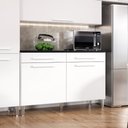 Ver imagem 3 de Armário Cozinha Jasmim 7 Portas 2gav Pés Reguláveis Branco