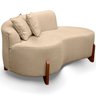 Sofá Orgânico 145cm Decorativo Curvo Pé de Madeira 2 Lugares Feijão Forma Orgânica Linho - 4