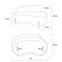 Ver imagem 6 de Sofá Orgânico 145cm Decorativo Curvo Pé de Madeira 2 Lugares Feijão Forma Orgânica Linho