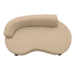 Sofá Orgânico 145cm Decorativo Curvo Pé de Madeira 2 Lugares Feijão Forma Orgânica Linho - 5